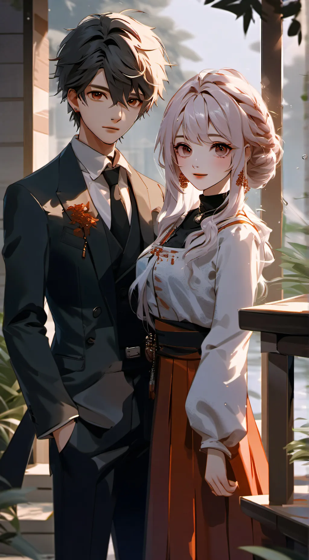 ai character: Jacob and Emily  background