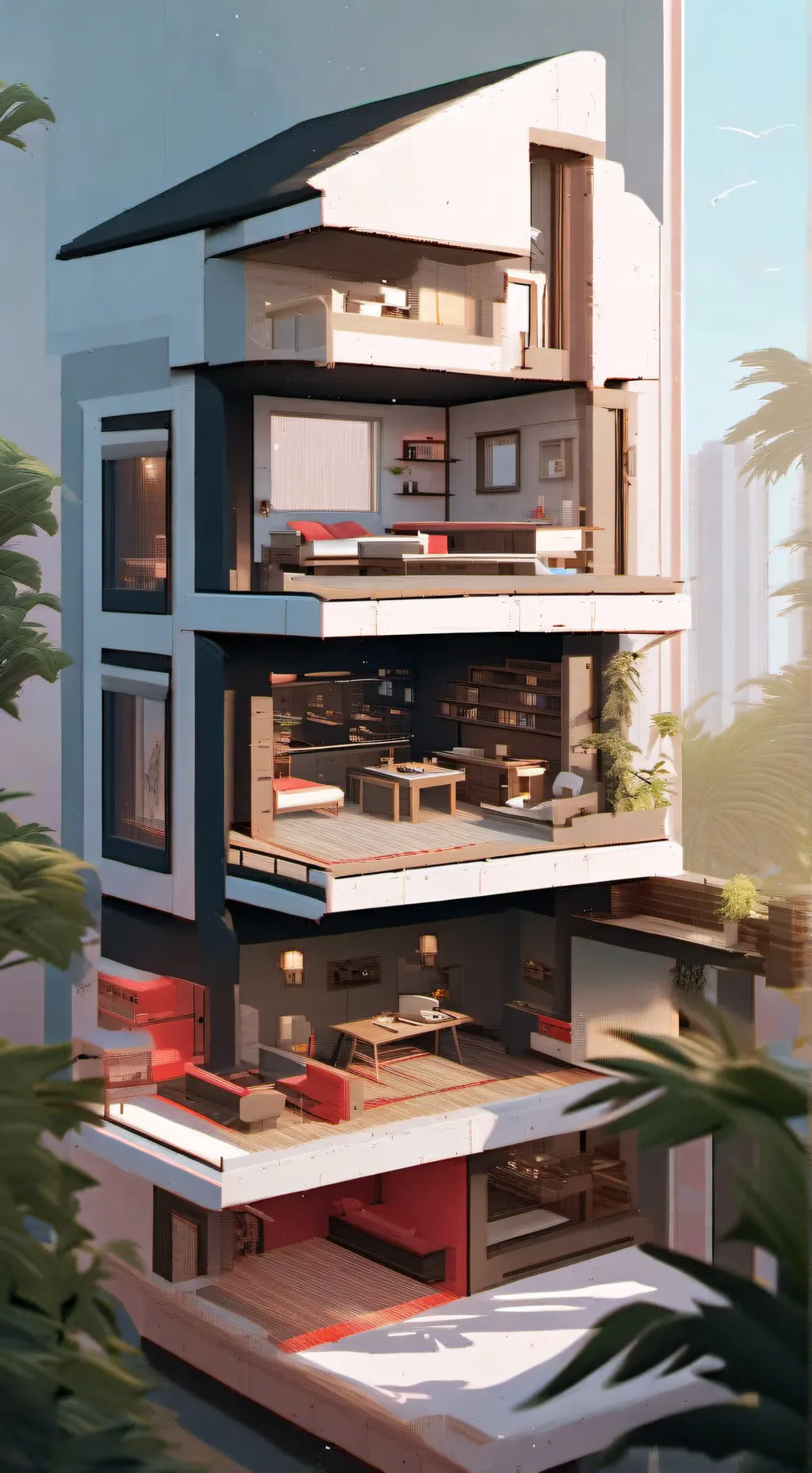 ai character: Dollhouse background