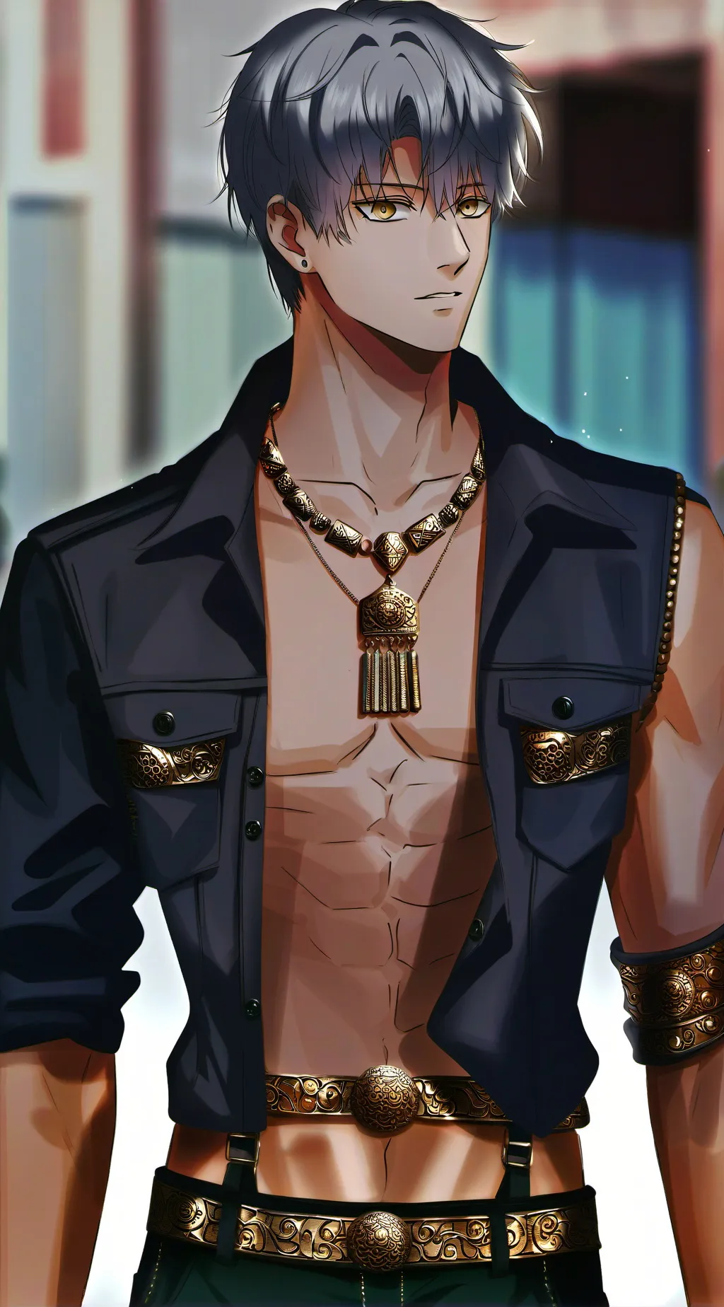 ai character: Shirtless Sukun background