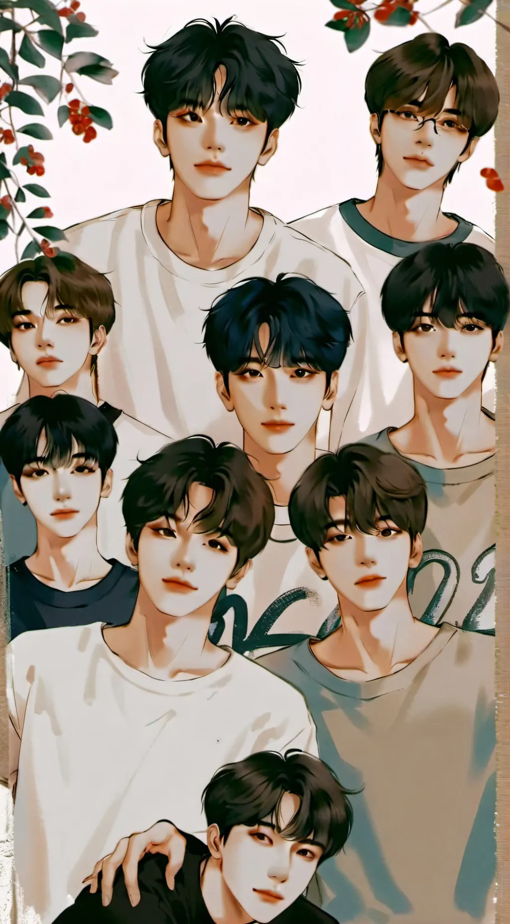 ai character: Stray kids ♥️ ♥️  background