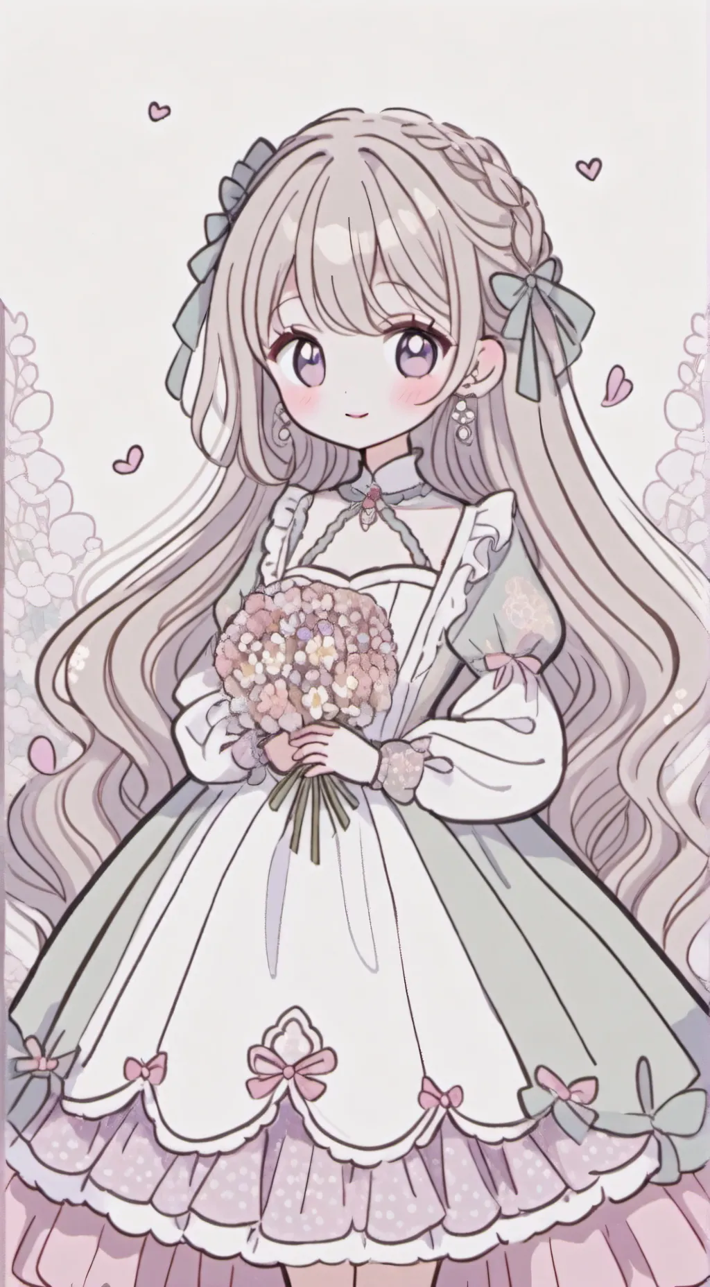 ai character: maid dress  background