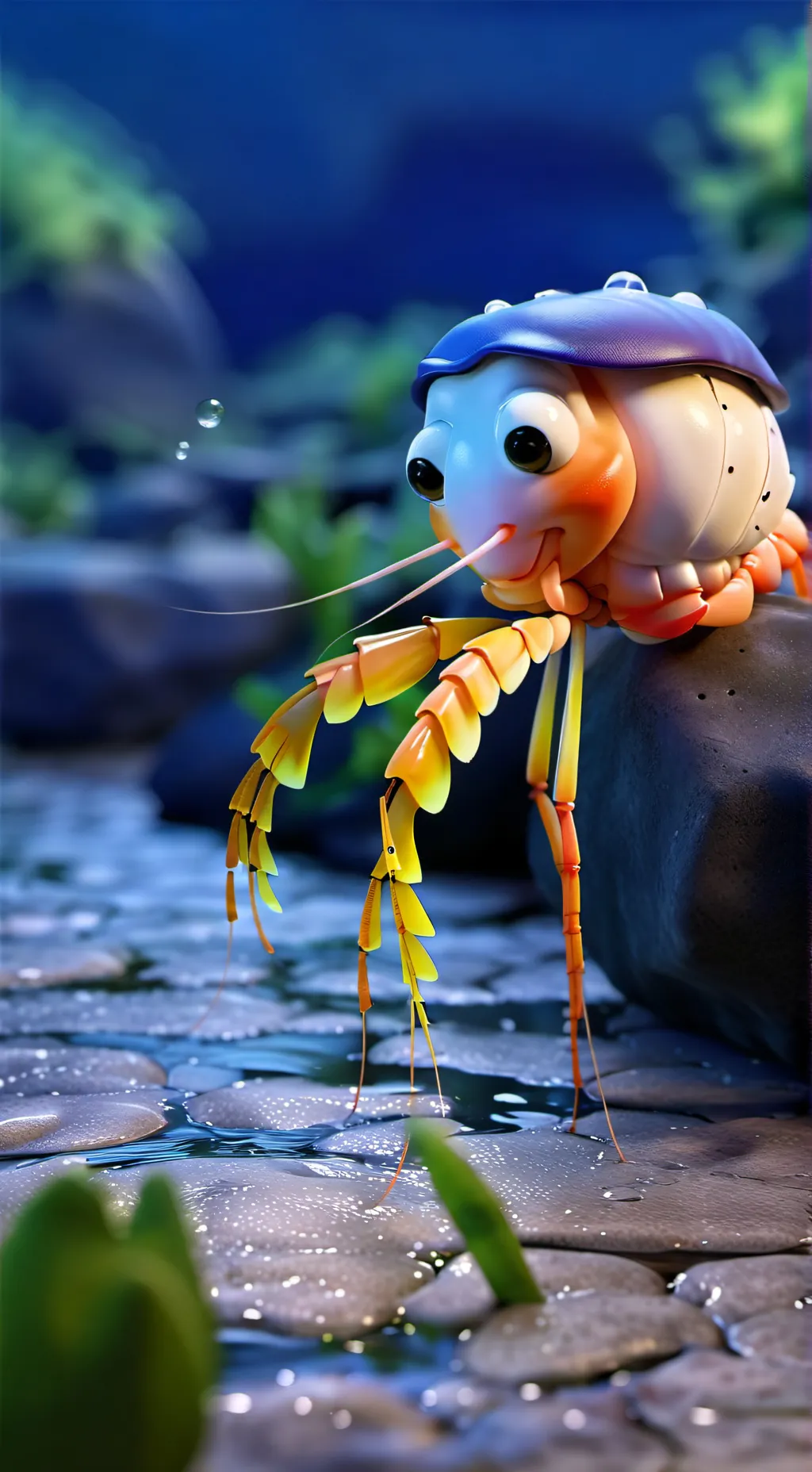 ai character: Shrimpo background