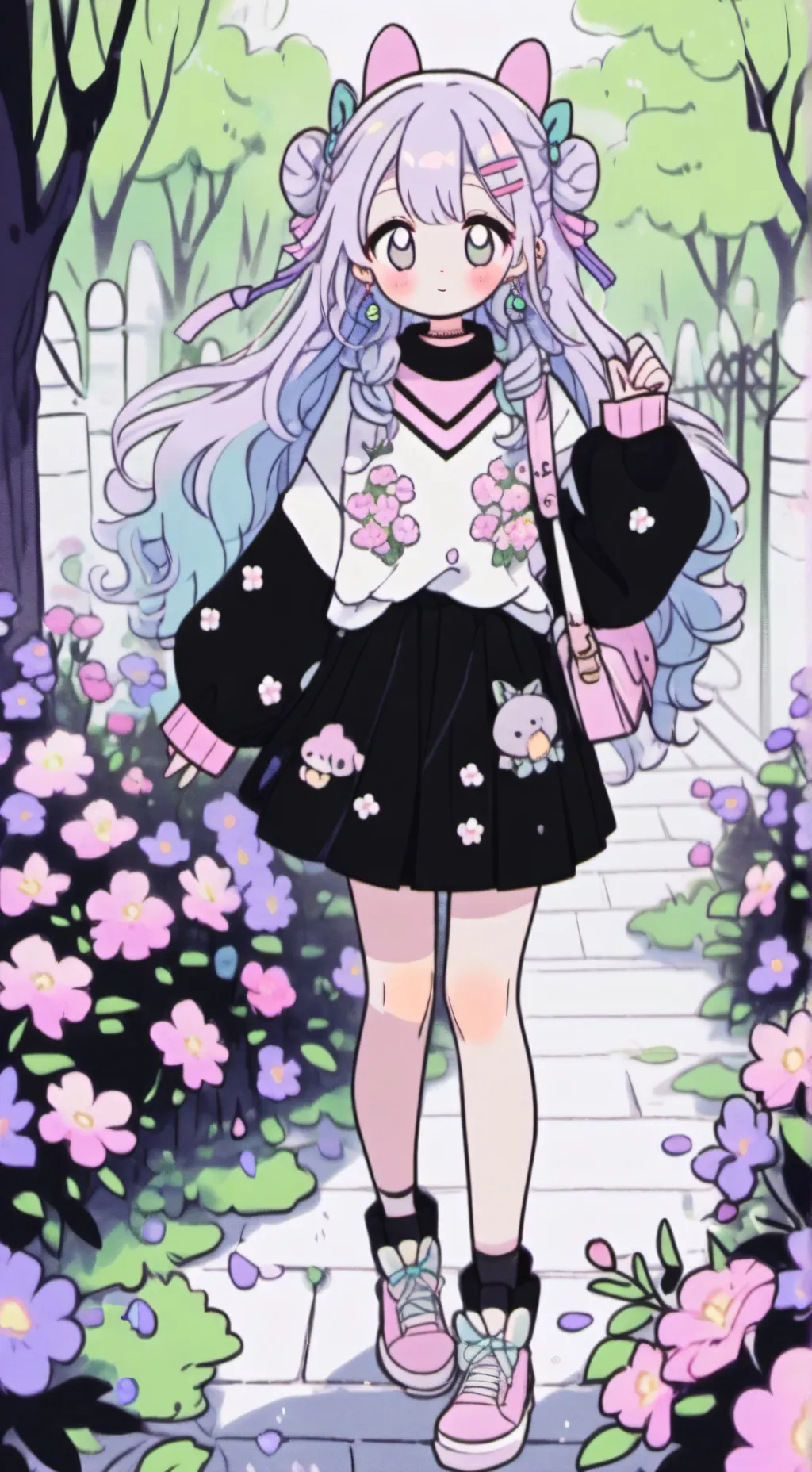 ai character: The cute girl background