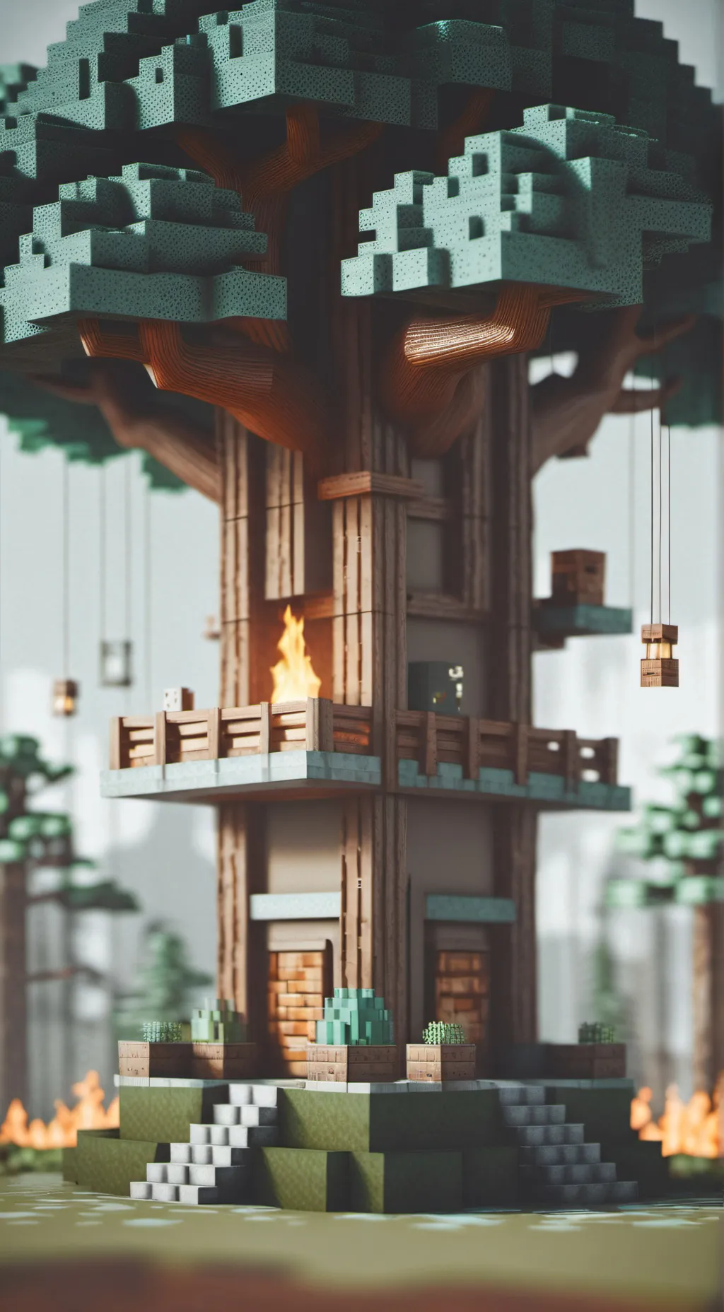 ai character: minecraft background