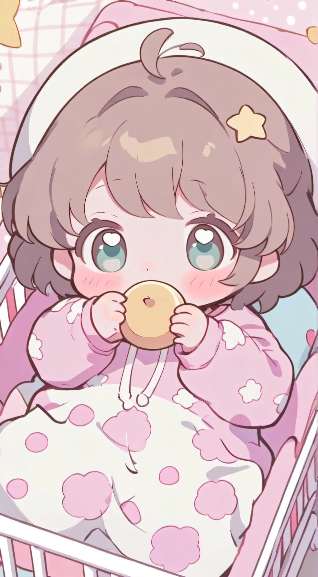 ai character: chubby baby emily background