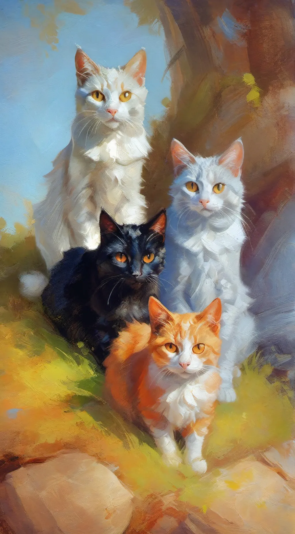 ai character: The rising forest background