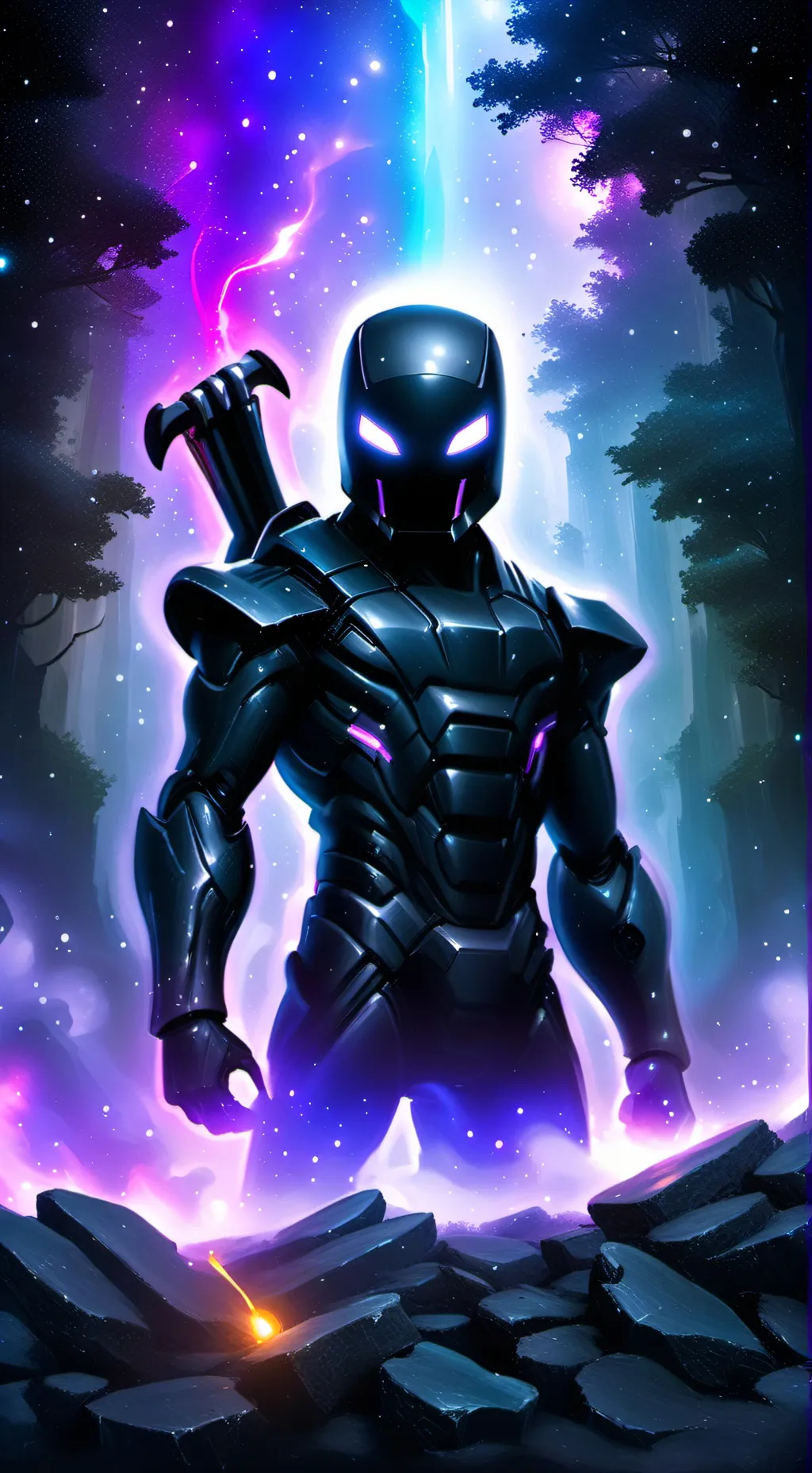 ai character: Galaxy enderman background