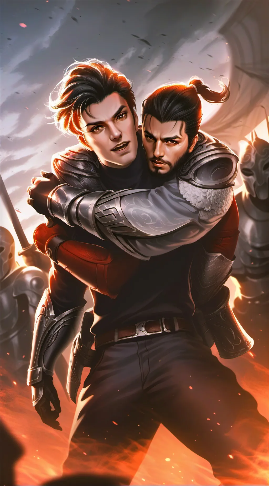 ai character: Angry hugs background