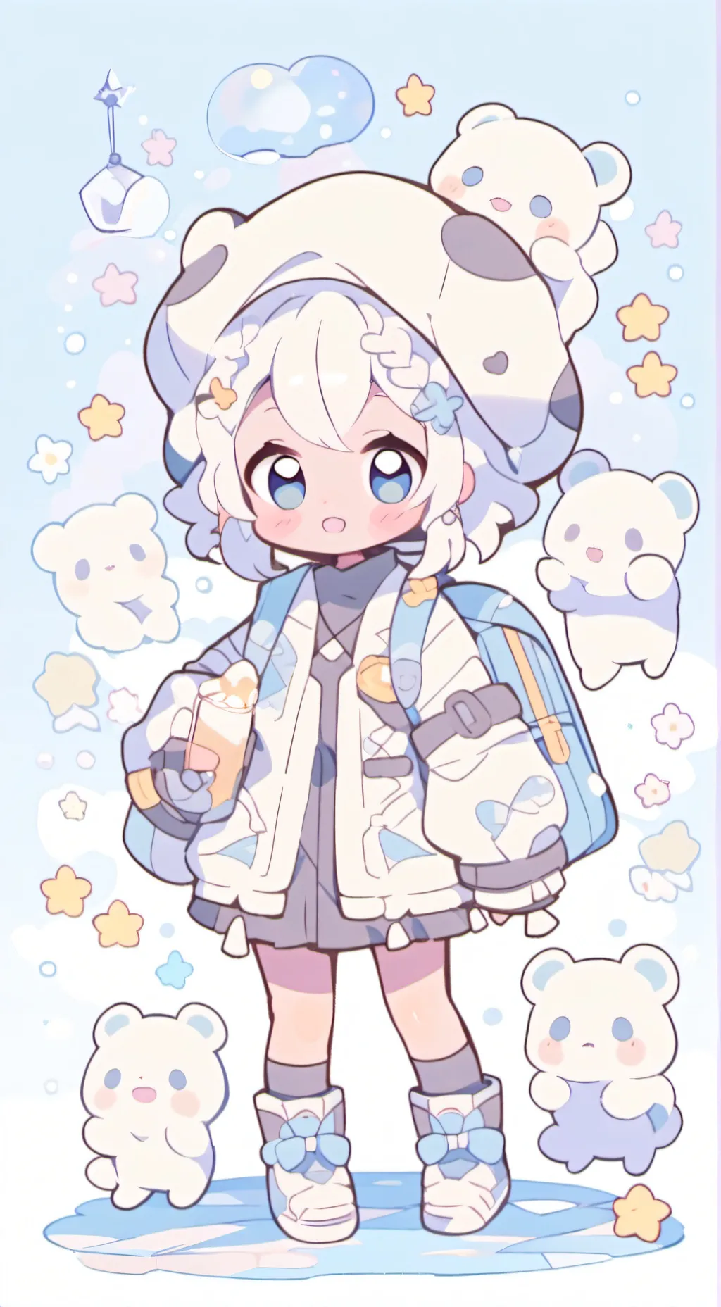 ai character: Pilares lunares background