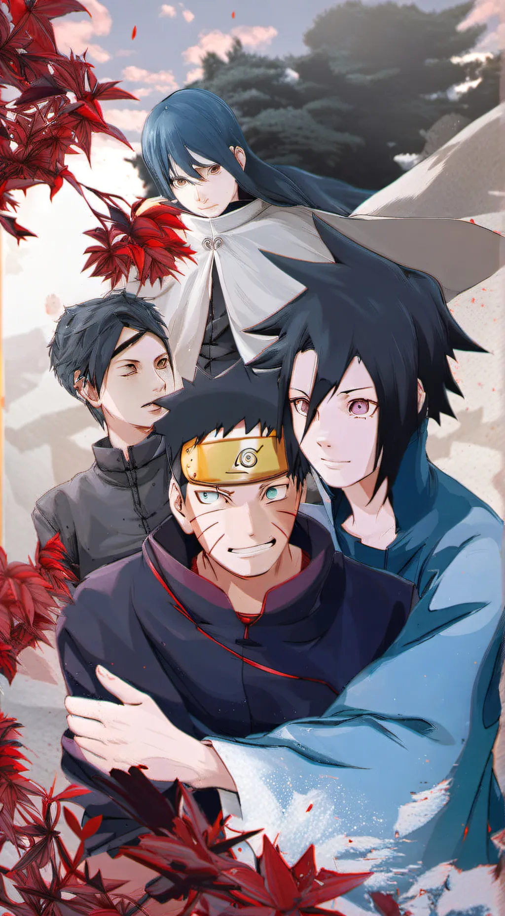 ai character: 🖤Sasuke e Naruto🧡 background