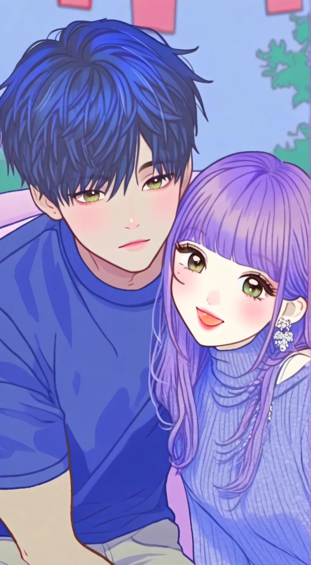 ai character: Axel y Evelin background