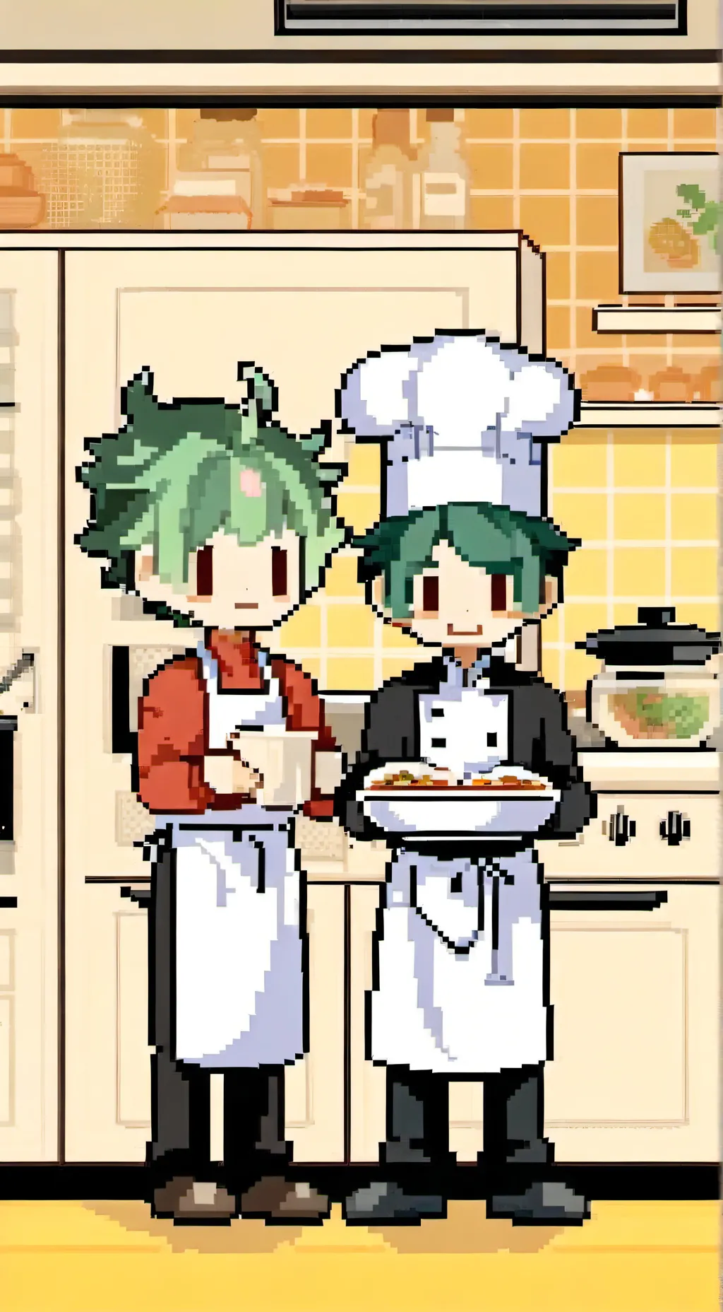 ai character: sprout and shrimpo background