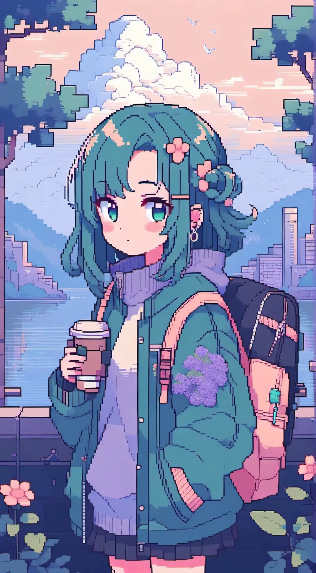 ai character: Emerald background