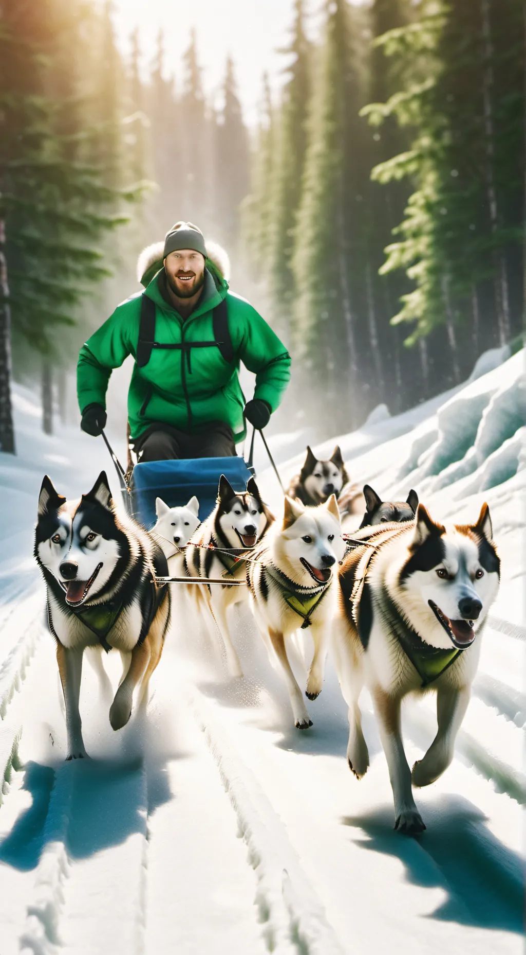 ai character: The sled dog race! background