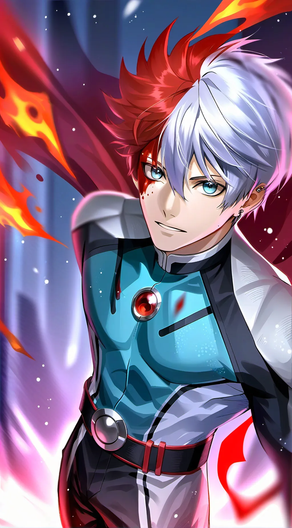 ai character: Shoto Todoroki background