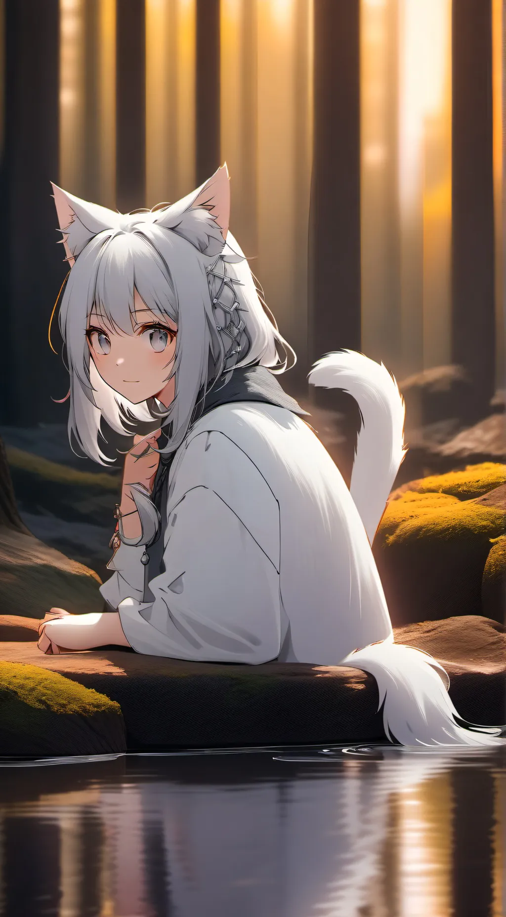 ai character: Silver Spirit of the Creek background