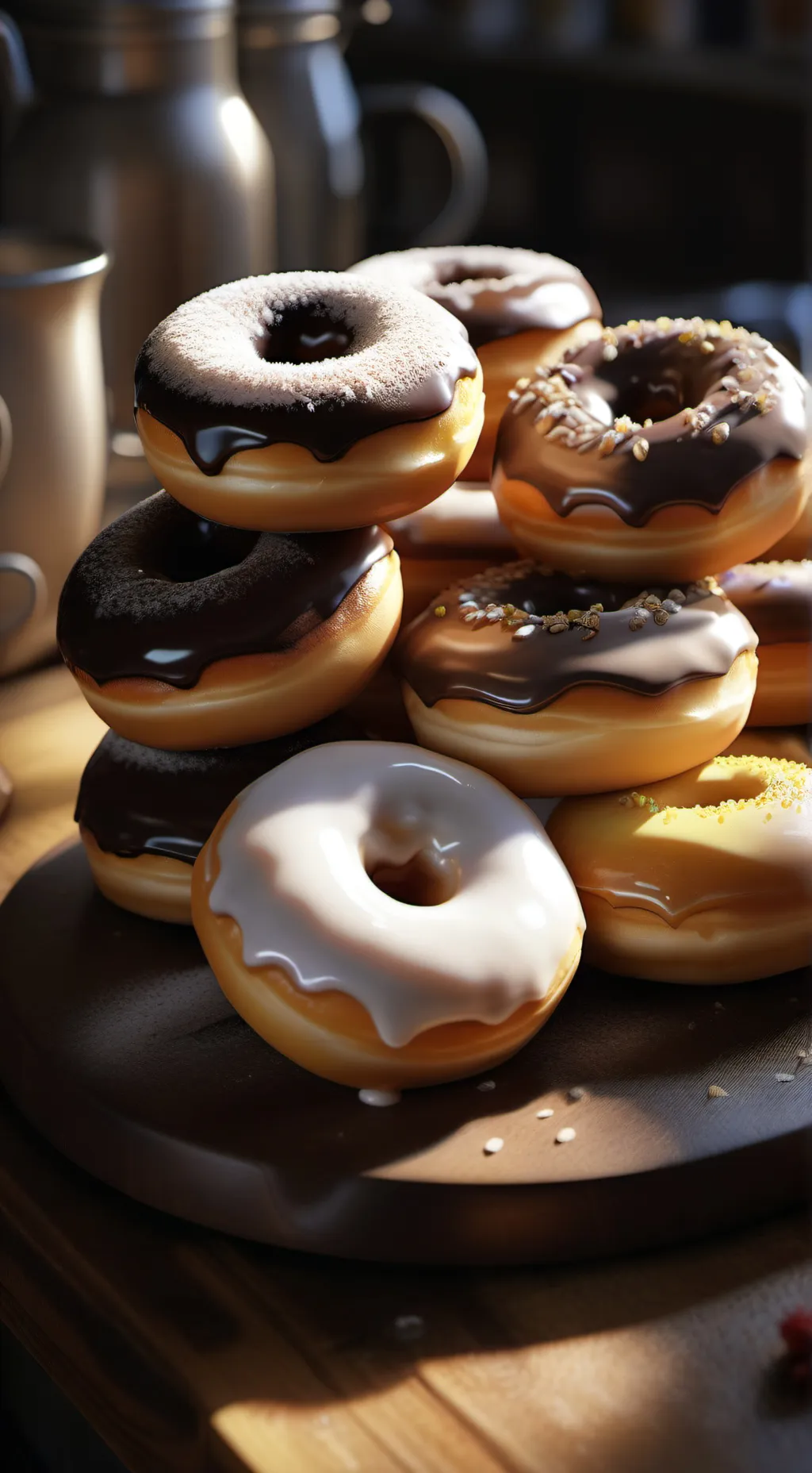 ai character: °~roast donut~° background