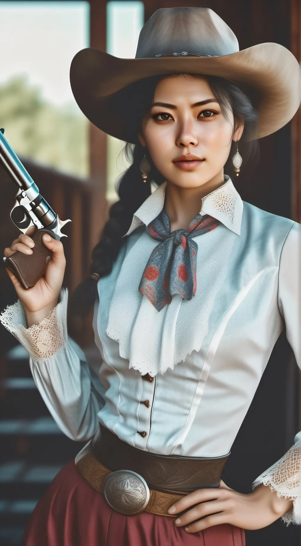ai character: Lydia(cowgirl) background
