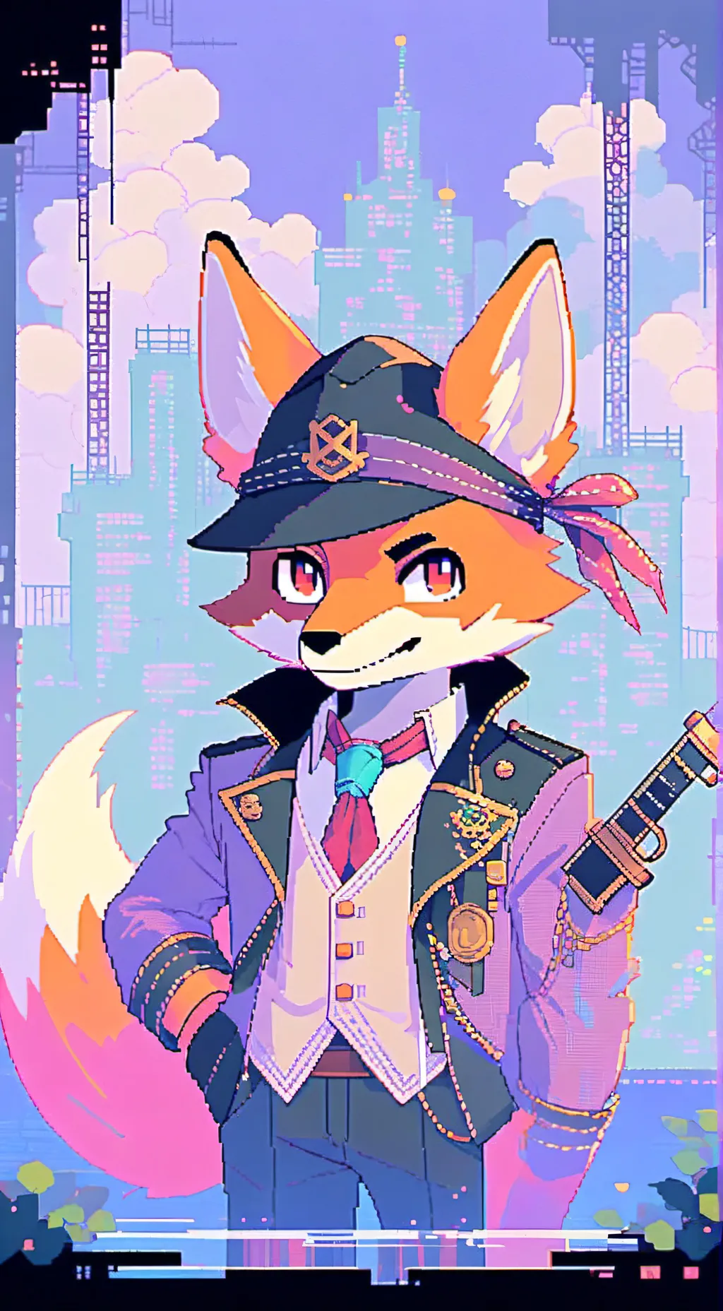 ai character: foxy the pirate  background