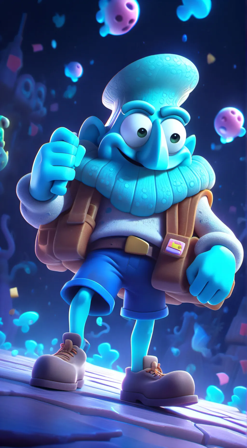 ai character: icelandicsquidward background