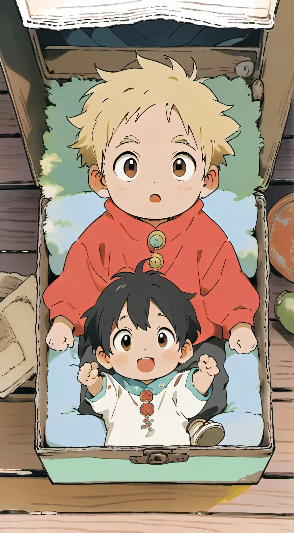 ai character: Bébés abandonné background