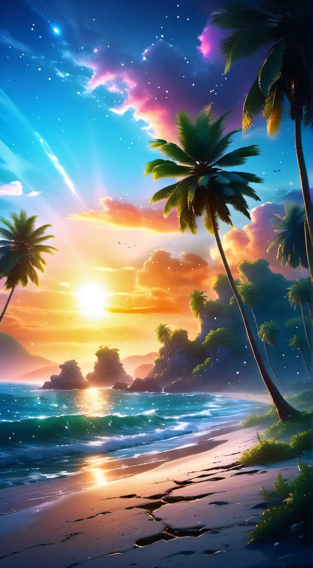 ai character: MHA~en la playa!! background