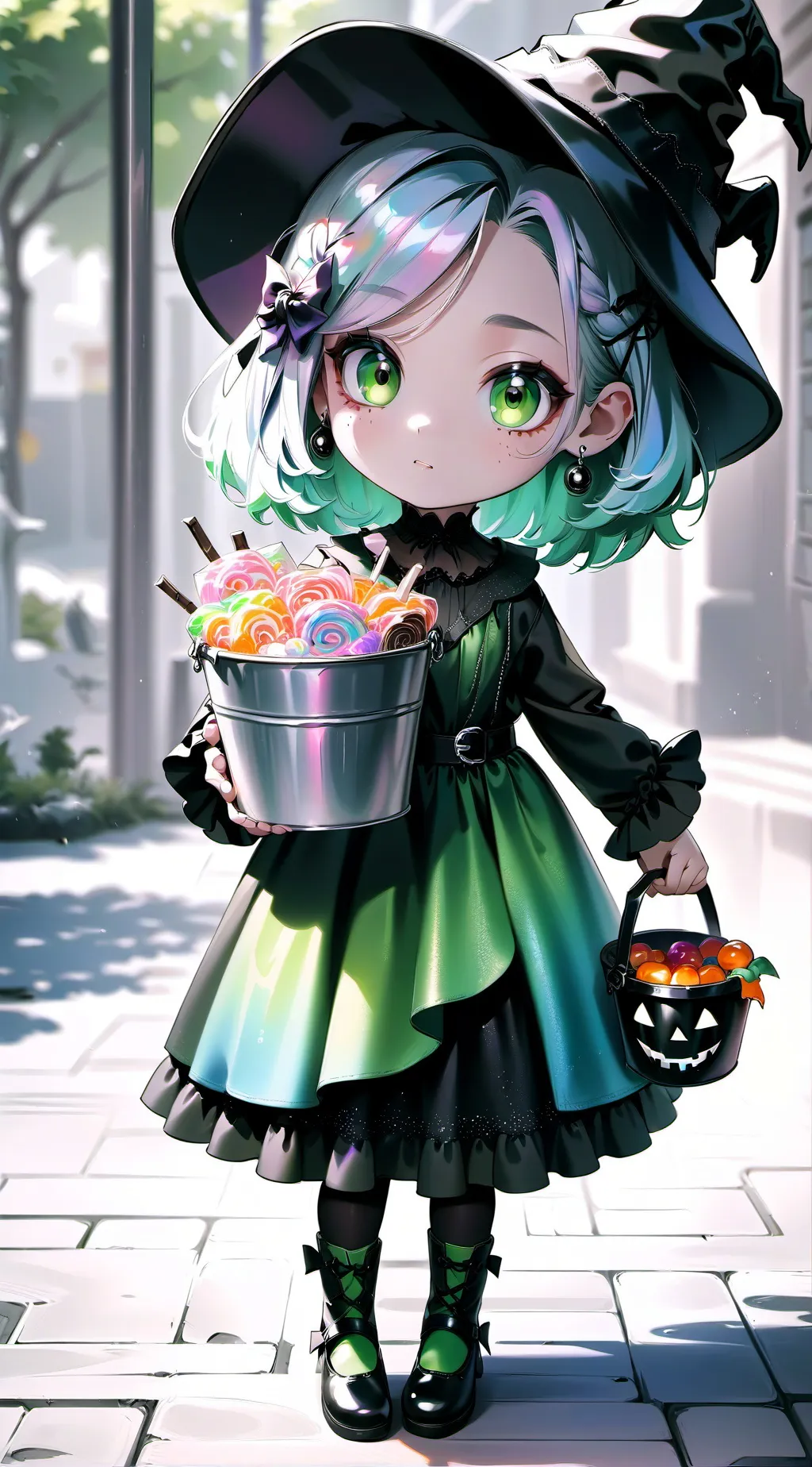 ai character: Halloween candy~ background