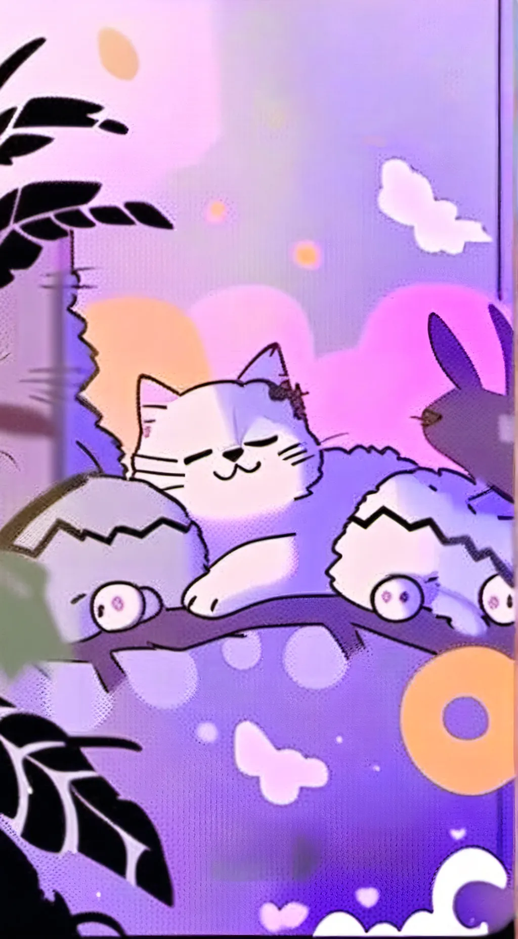 ai character: smiling critters background