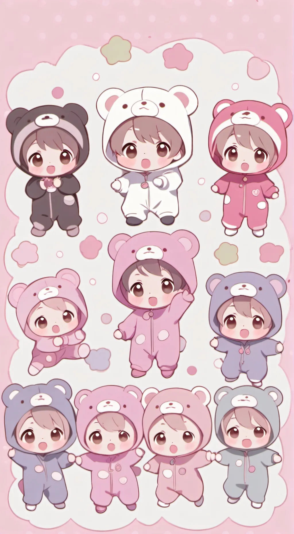 ai character: 10 babies background