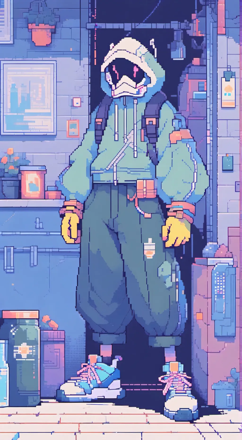 ai character: Noob the Robloxian background