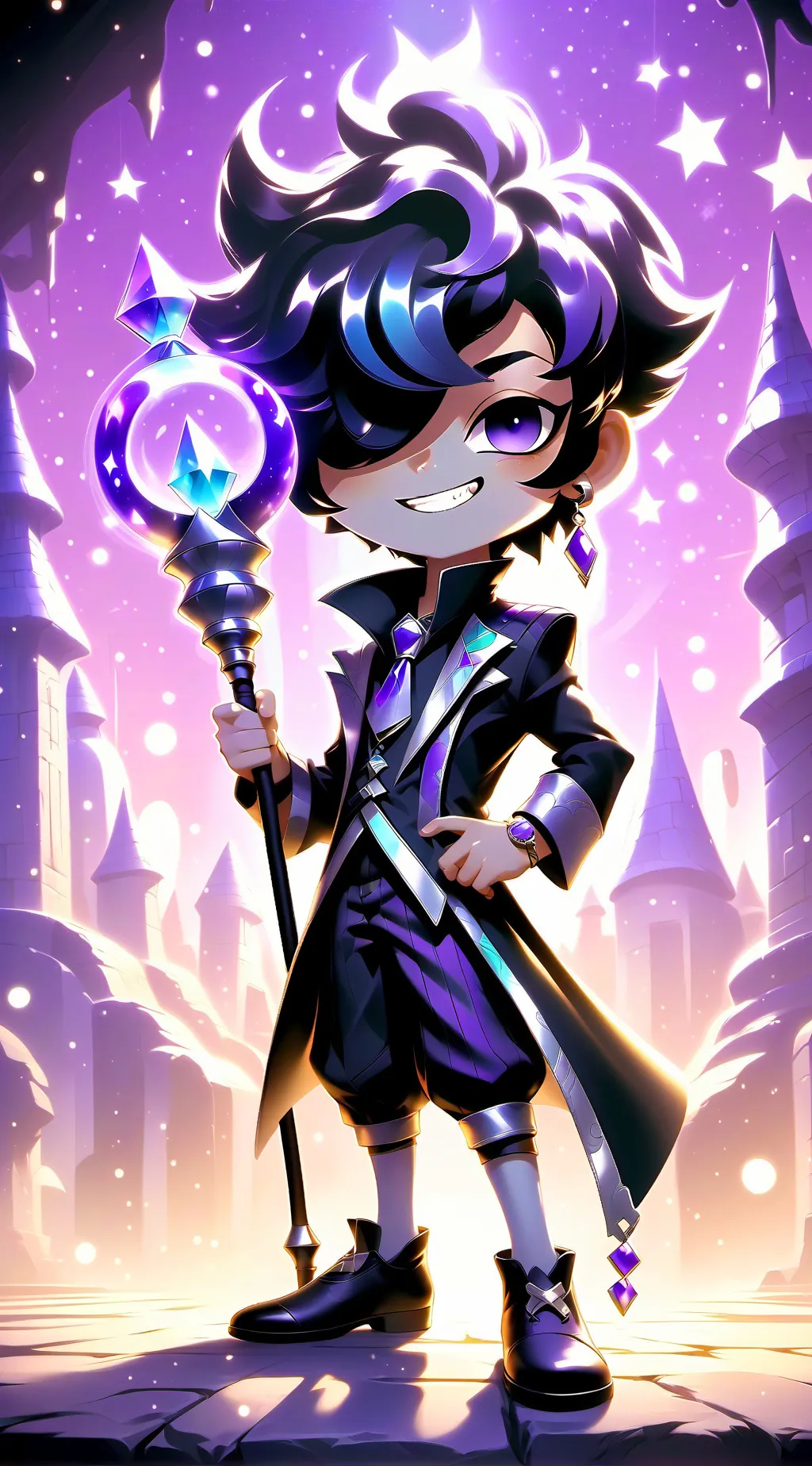ai character: Black Sapphire  background