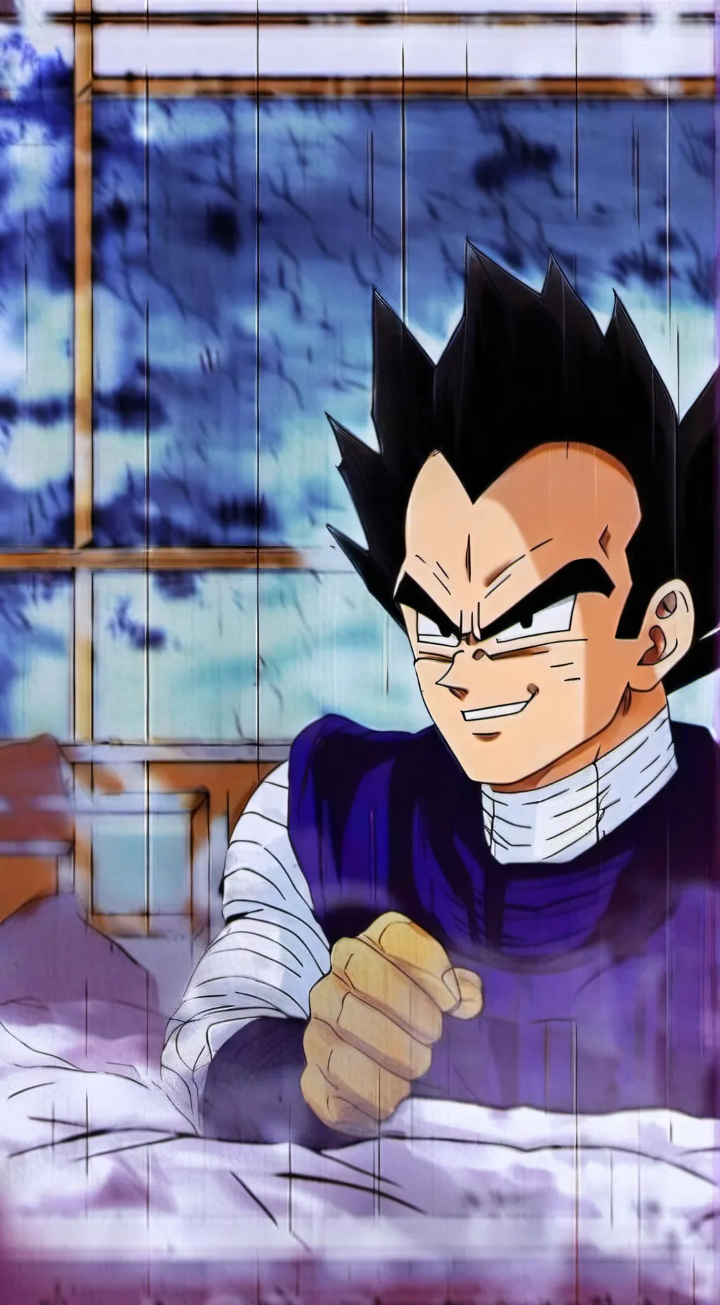 ai character: Bulma y Vegeta background