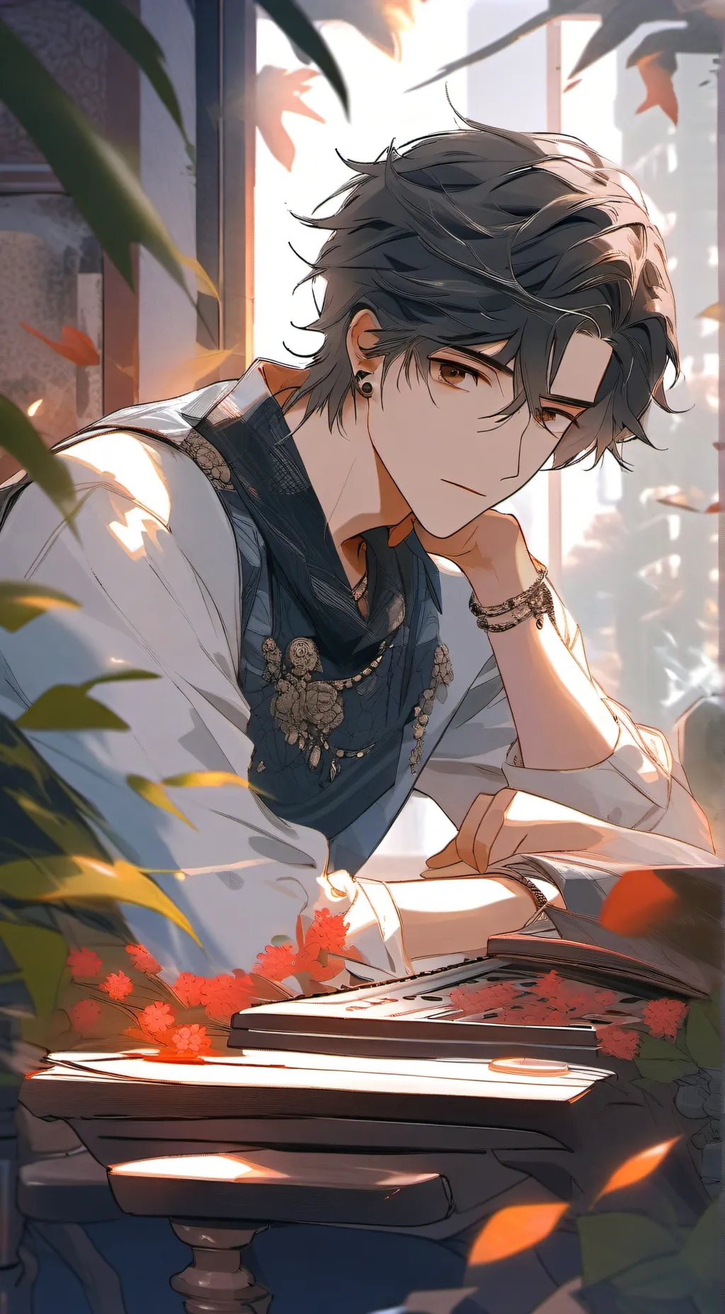 ai character: jake rose heart background