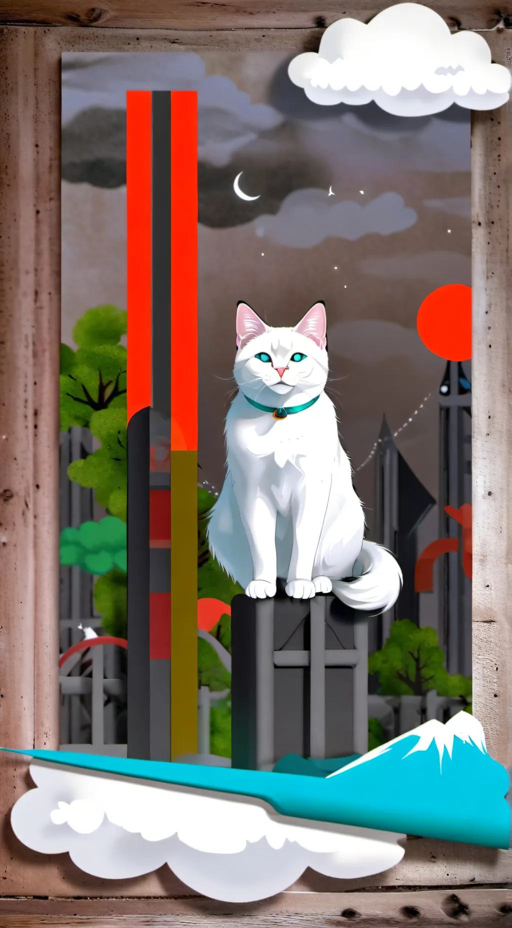 ai character: emojicat eggs background