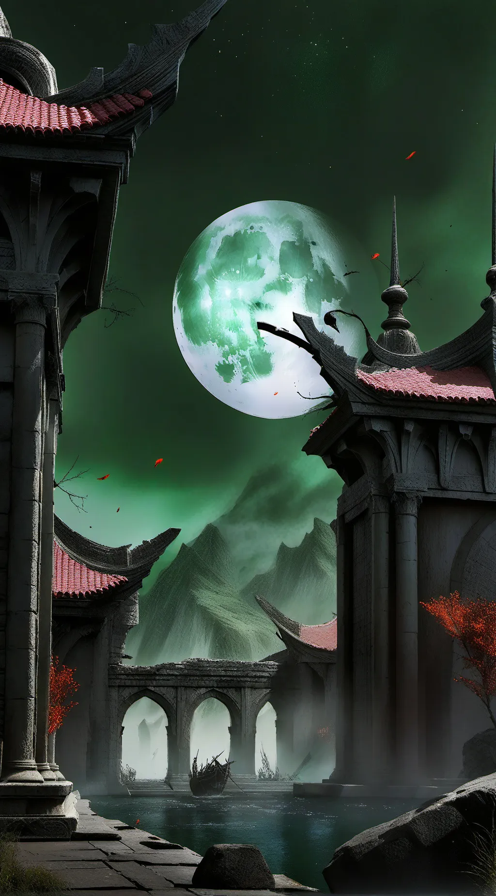 ai character: Purple moon background