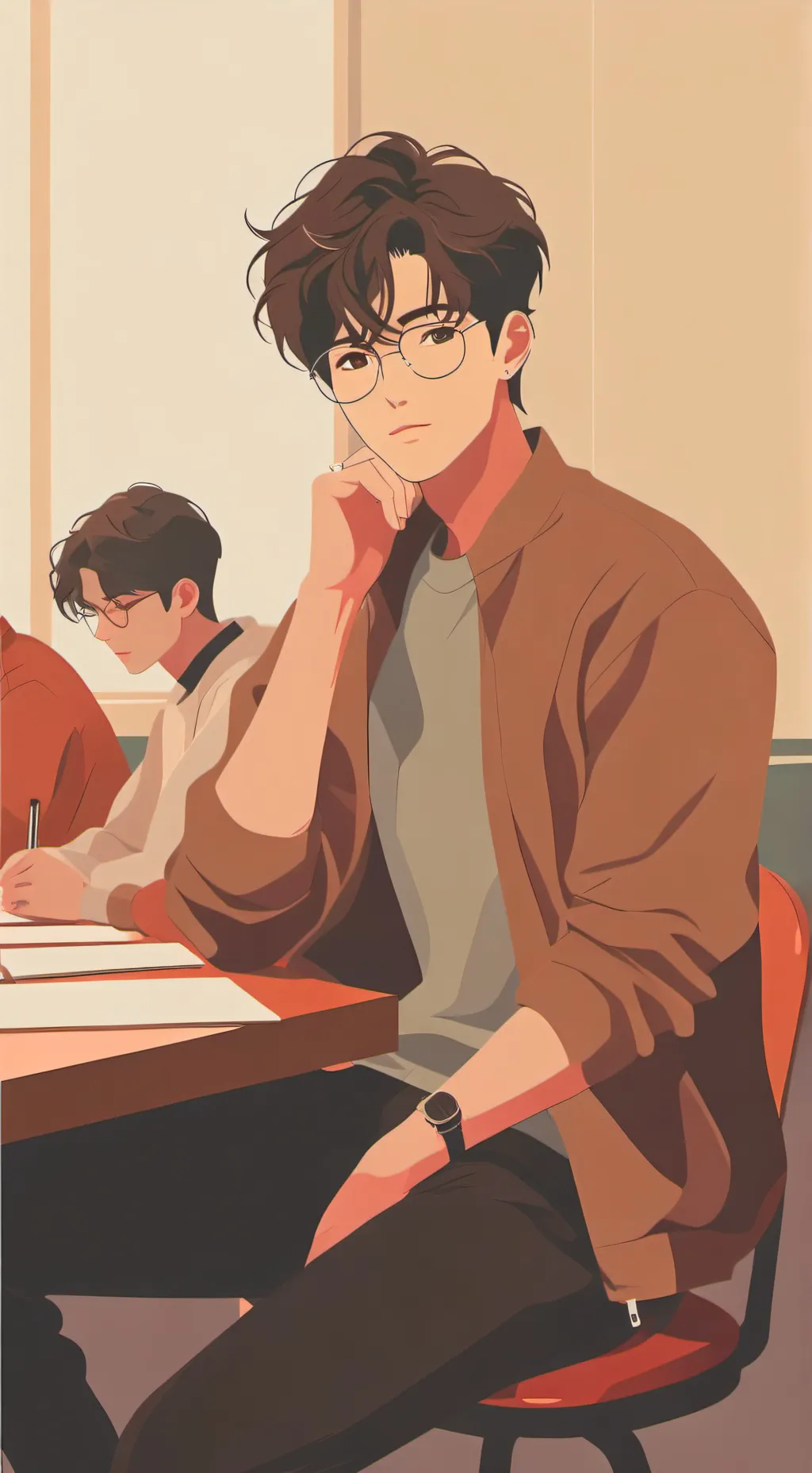 ai character: Boys school  background