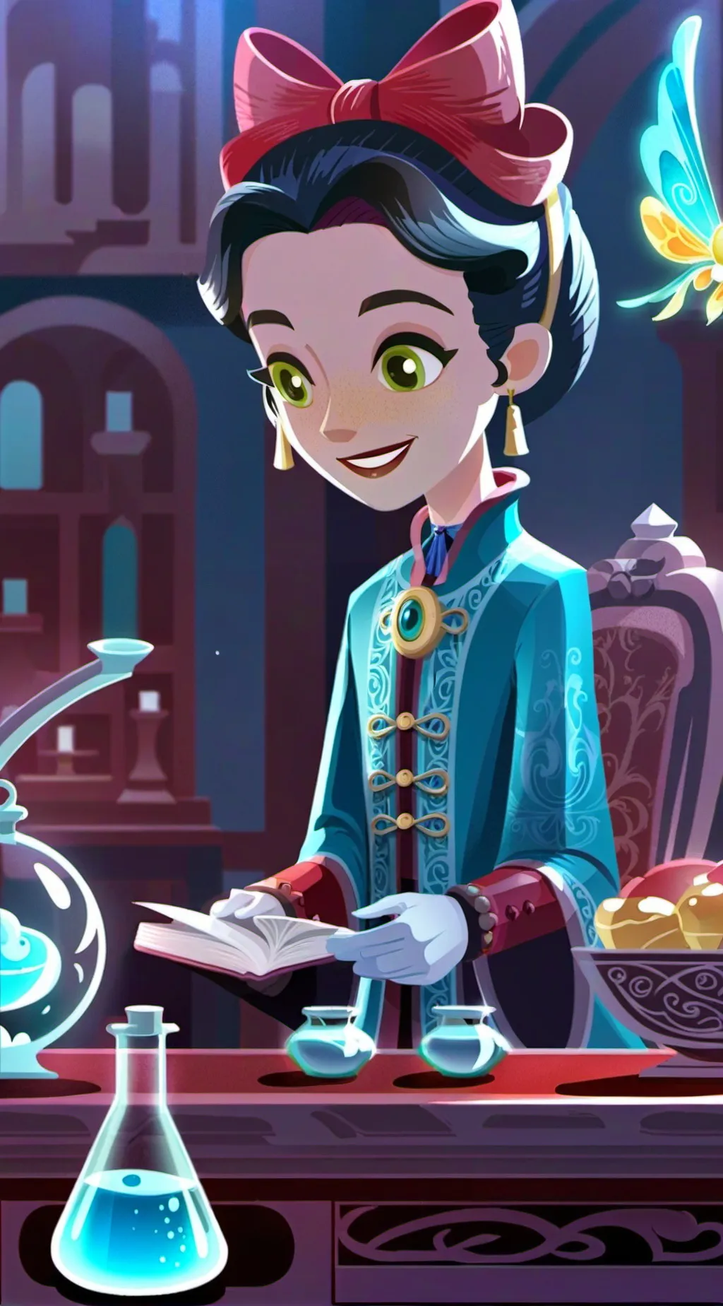 ai character: happy background