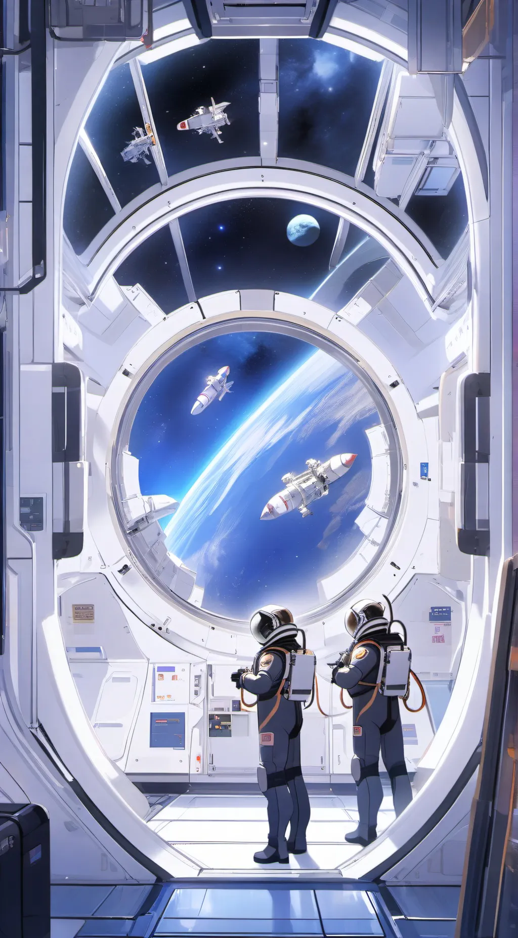 ai character: Space Station background