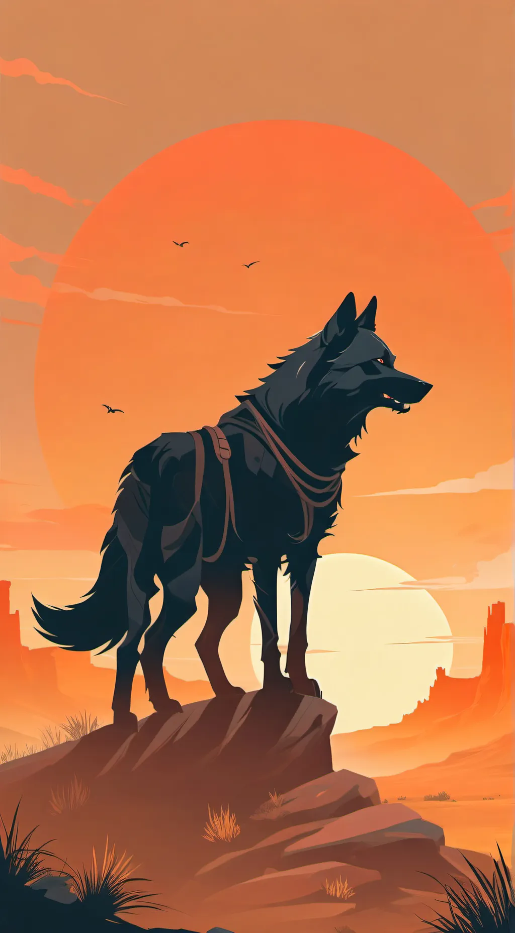 ai character: A wolf background