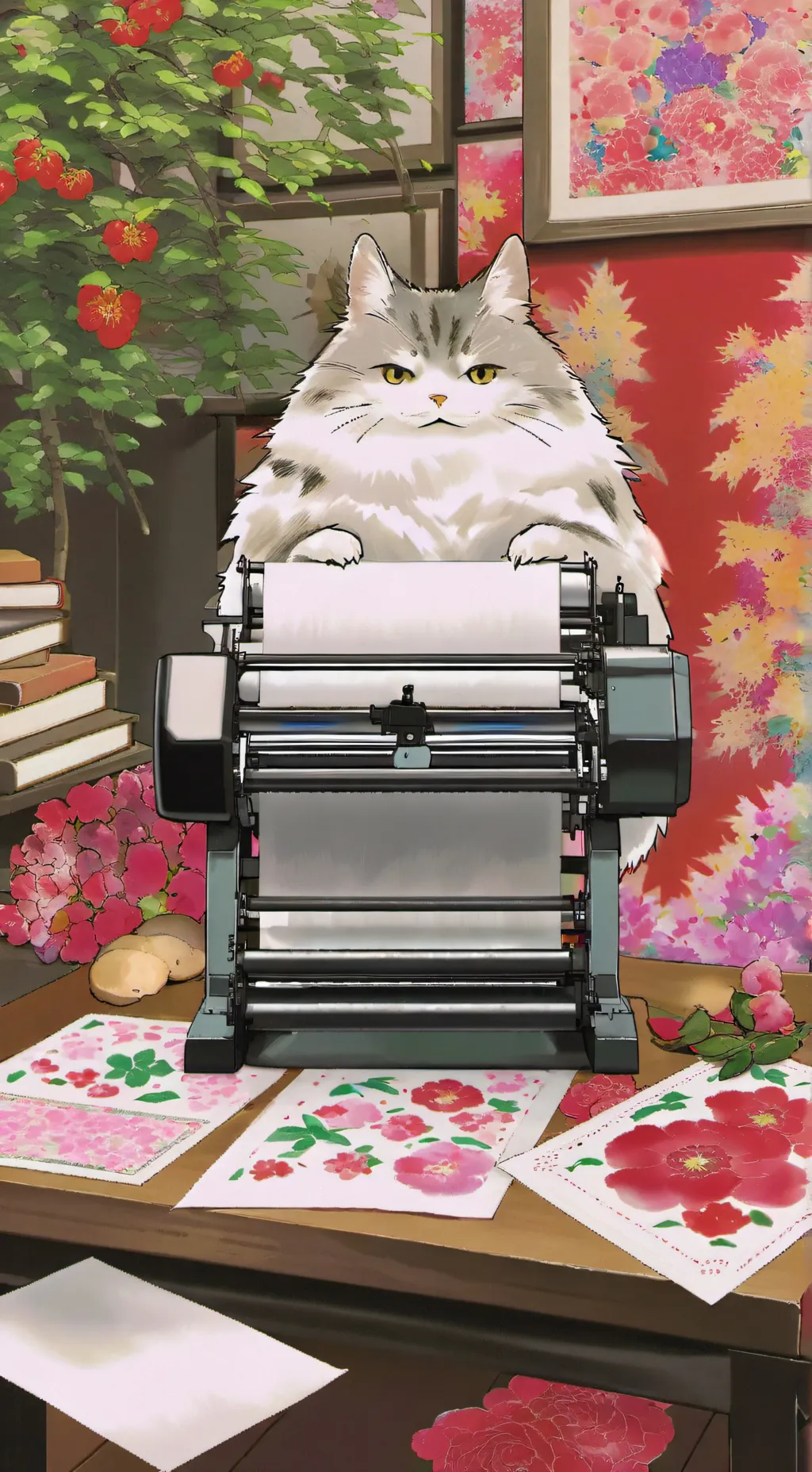 ai character: Decal printer background