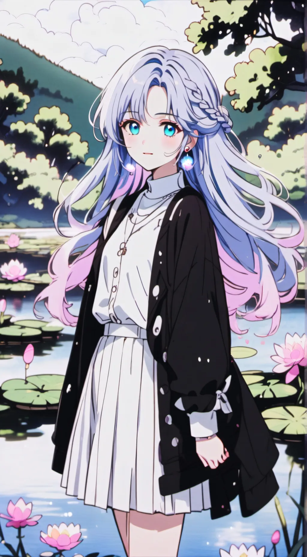 ai character: Frozen sky background