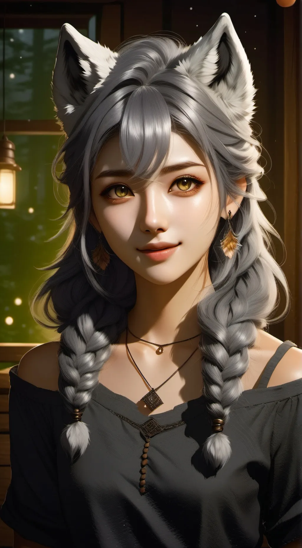 ai character: Luna the Wolfgirl background