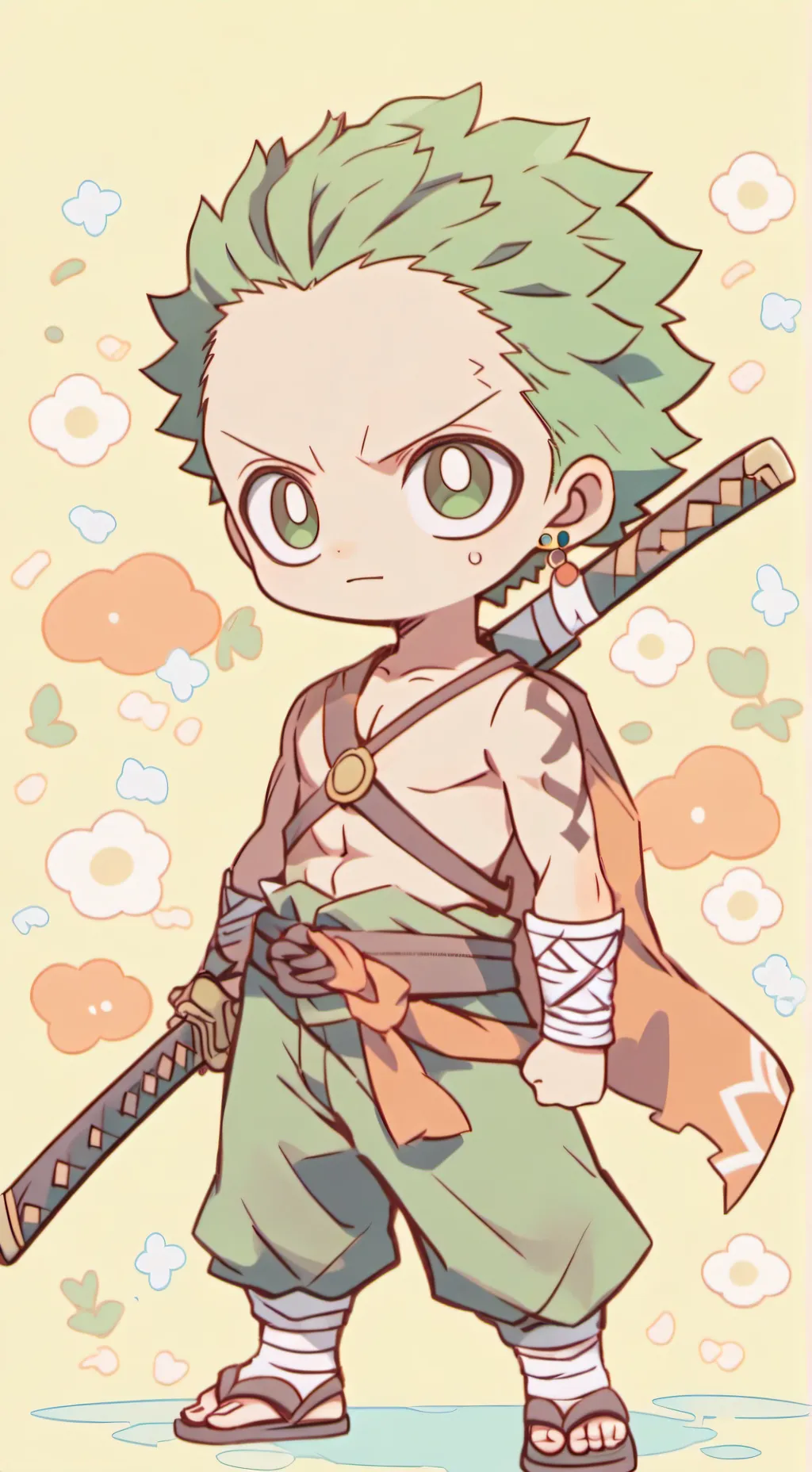 ai character: kid roranoa zoro background