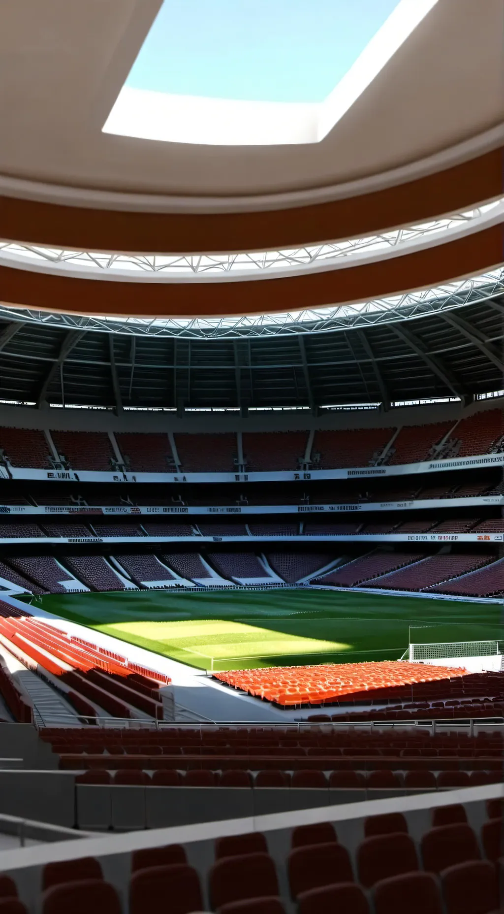 ai character: estadio de fútbol background