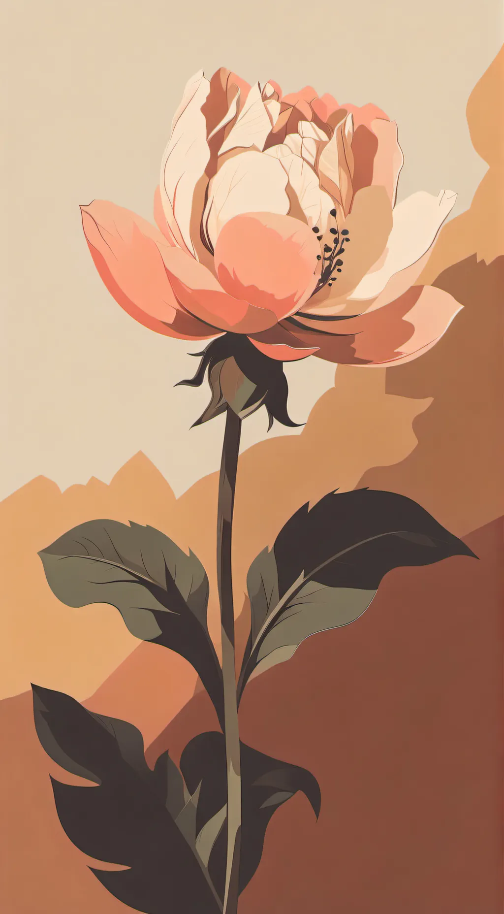 ai character: angryPetals background