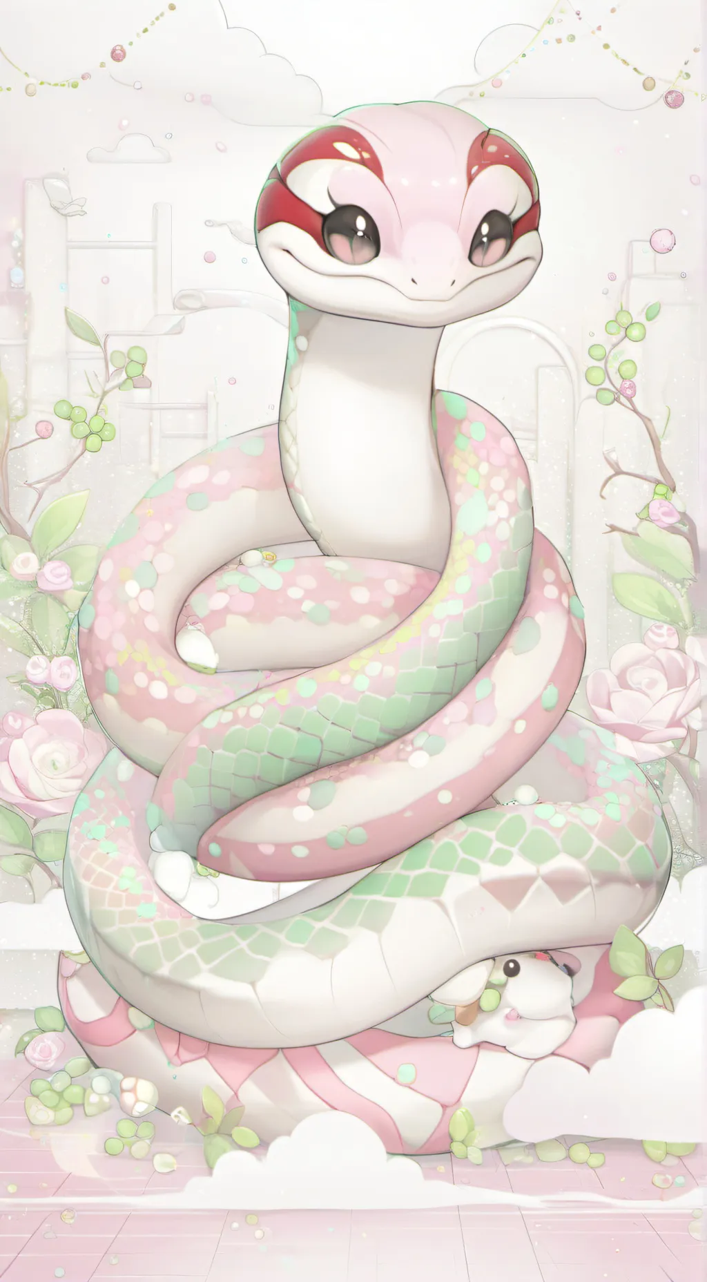 ai character: 1 baby snake background