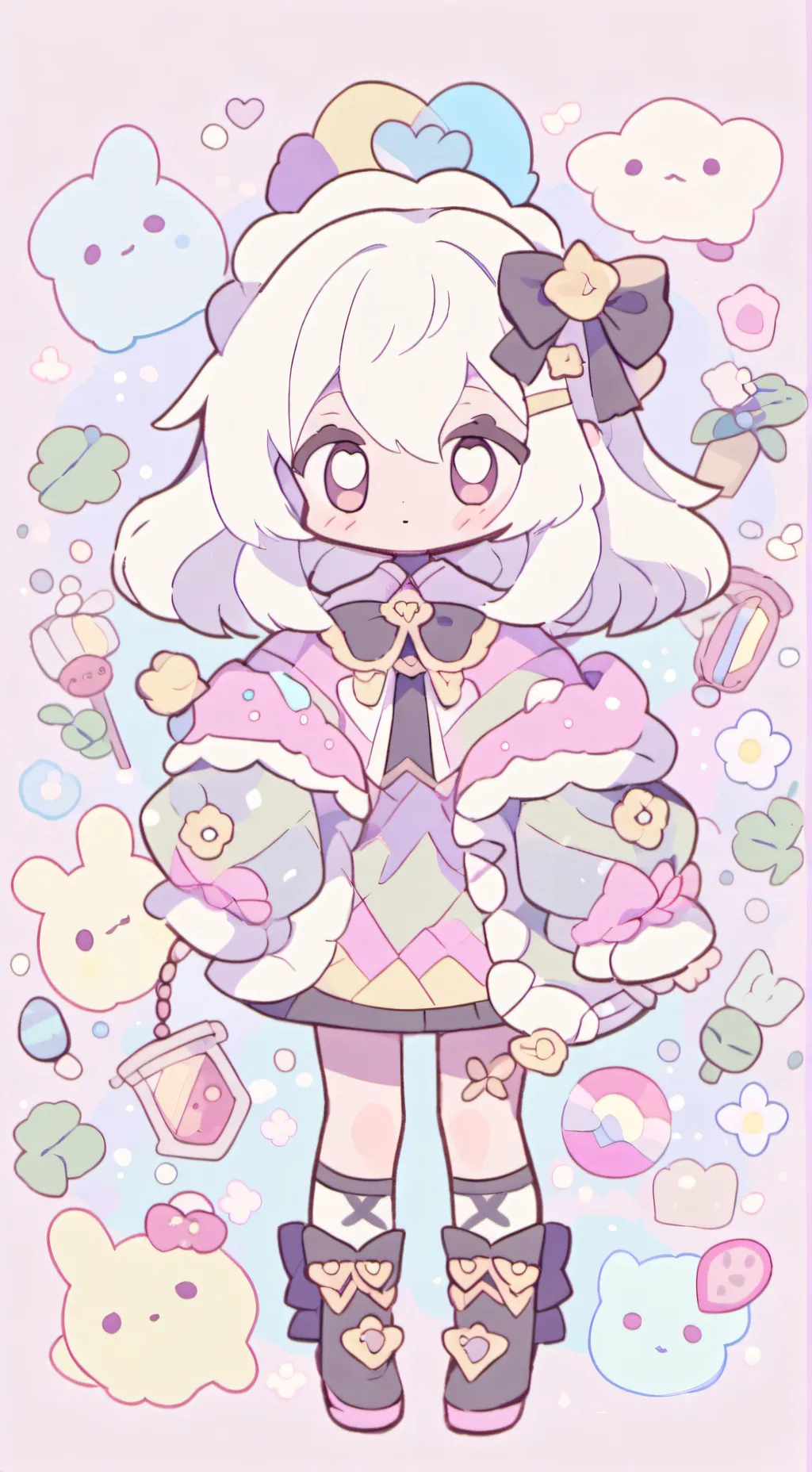 ai character: ~Gray~ background