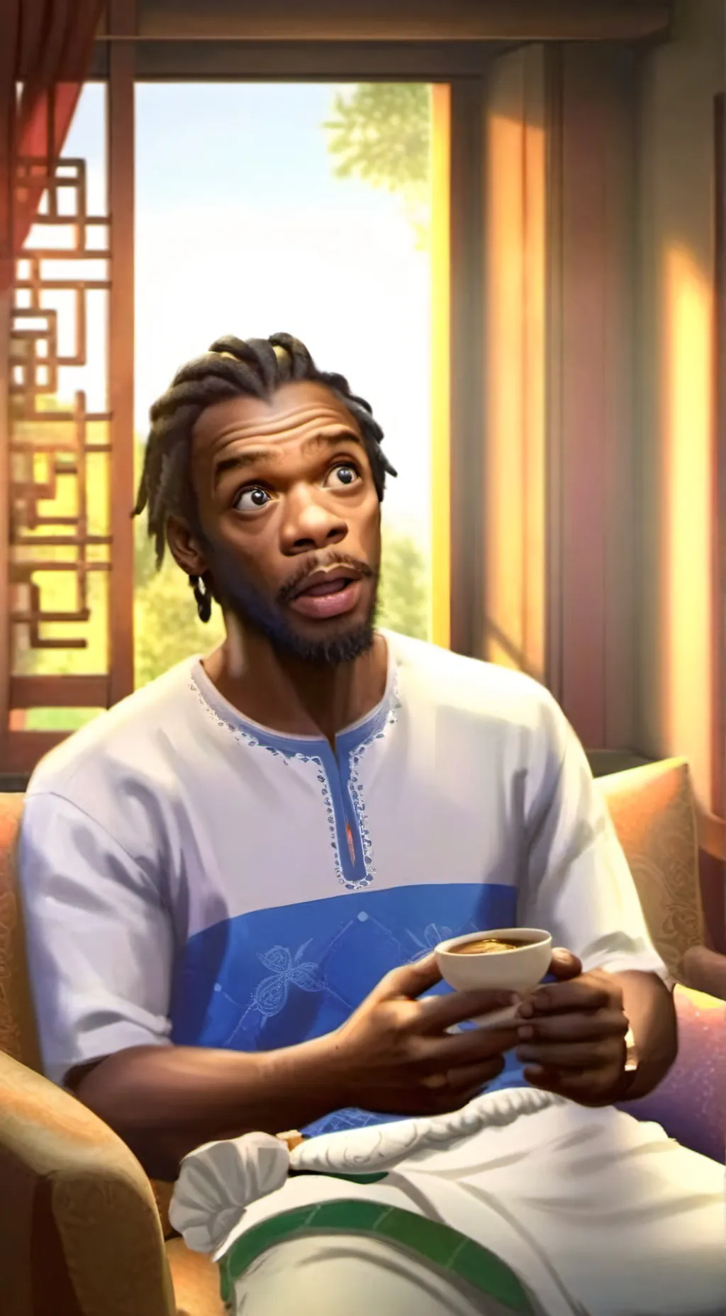 ai character: The OMG meme man background