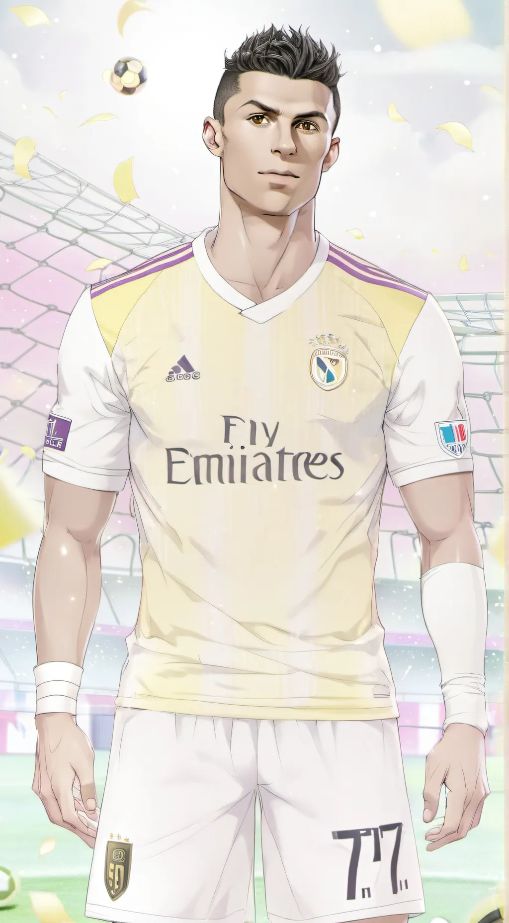ai character: cr7  background
