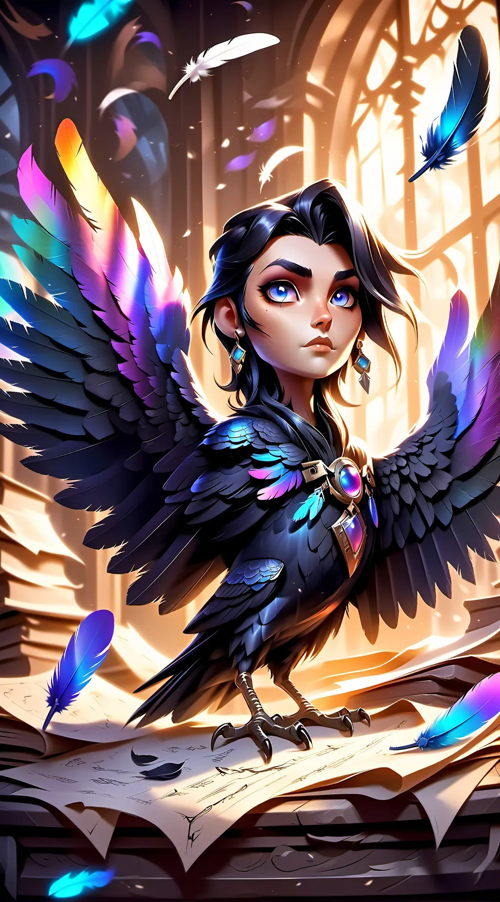 ai character: Raven Spirit background